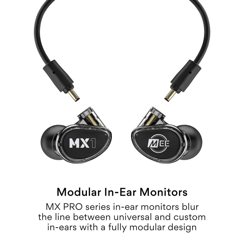MEE Audio MEE Professional MX1 PRO Advanced Dynamic Driver Musician's in Ear Monitor Headphones with Balanced Sound; Noise Isolating Earbuds Earphones w/Memory Wire, Optional Customization & Detachable Cables - Image 2